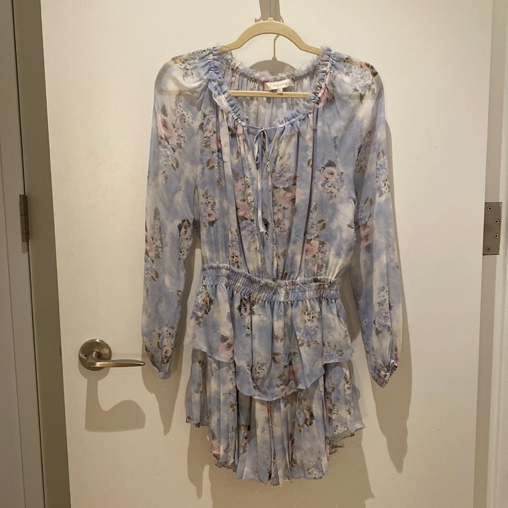 Love Shack Fancy Light Blue Popover Dress in XS
